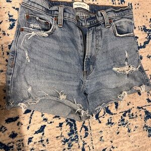 Abercrombie Distressed Denim Shorts high rise